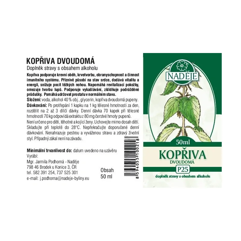 Kopřiva Naděje- tinktura z pupenů